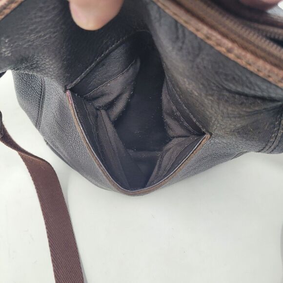 THE SAK Crossbody Purse Soft Leather Coffee Brown Shoulder Bag Pockets Pebbled - Picture 5 of 8